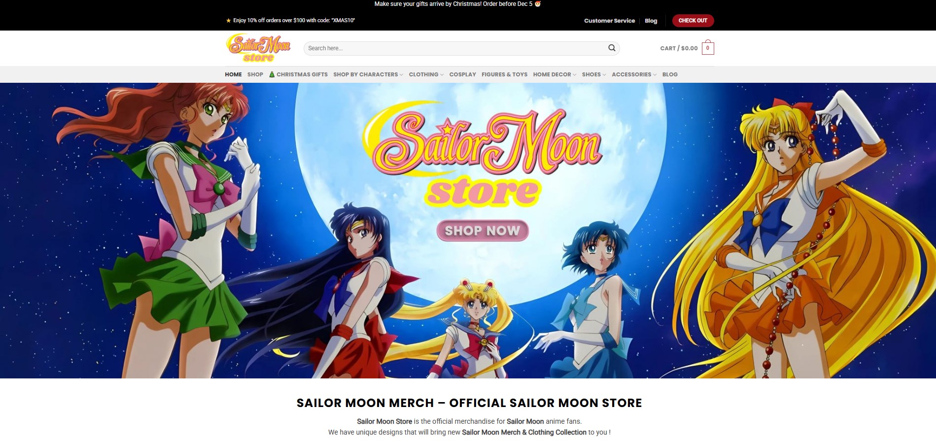 Sailor Moon Store Homepage - Boku no Pico Store